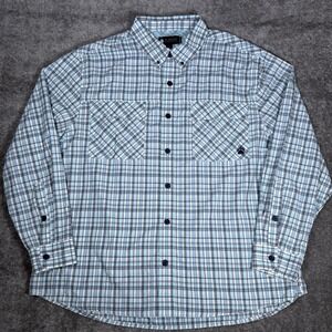Alaskan Hardgear Shirt Men's 2XL Blue Plaid Lightweight Vented Fishing Outdoors‎